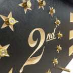 Breacher Rustics 2nd Amendment coat rack with .223 bullet casing hooks and 9mm bullet casing stars. 2a bullet gear rack second amendment coat rack wooden wall mounted patriotic firearm themed storage and display rack