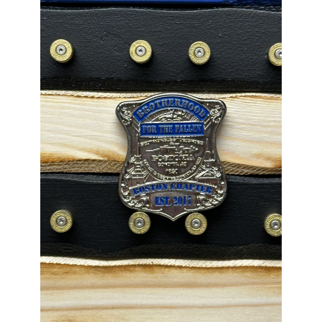 Thin Blue Line 9mm Casing Challenge Coin Display Flag