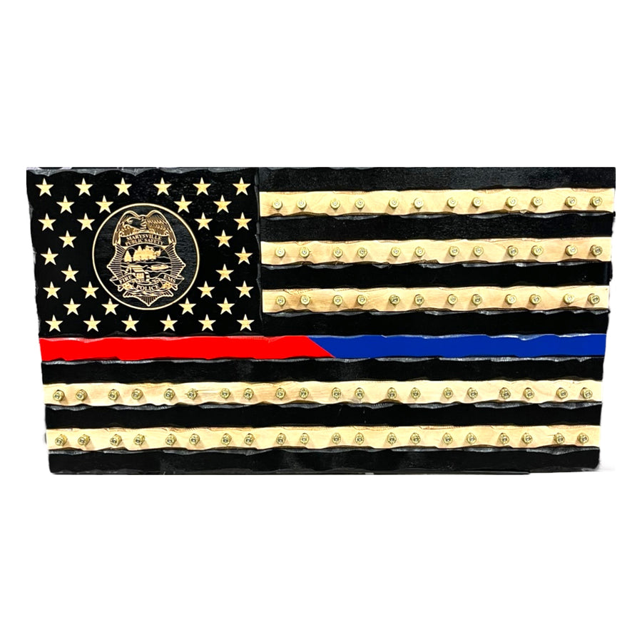 Split Thin Blue/Red Line 9mm Casing Challenge Coin Flag – Breacher ...