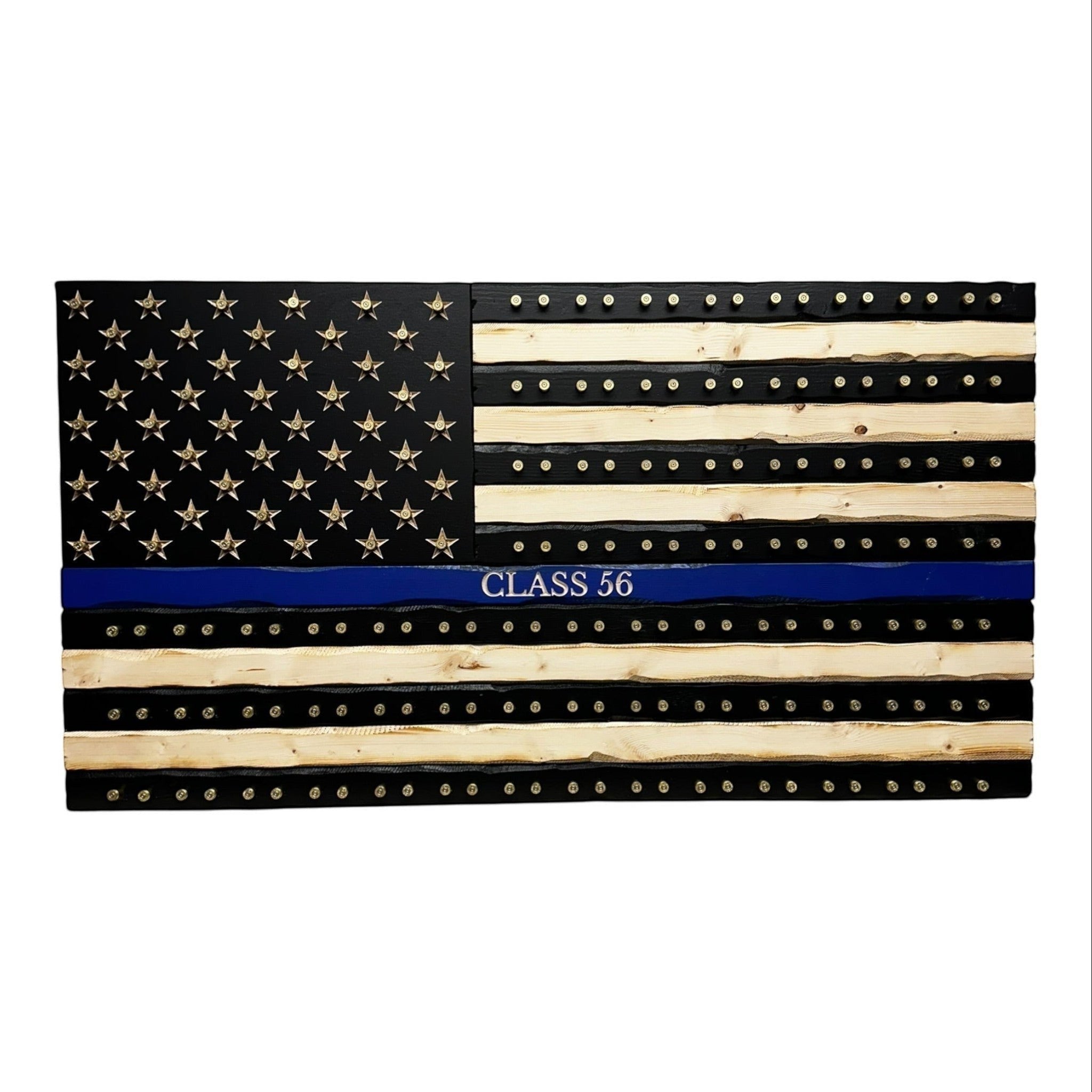 Thin Blue Line 9mm Casing Challenge Coin Display Flag