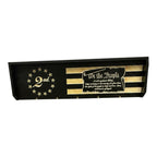 Breacher Rustics 2nd Amendment Bullet Gear Rack with distressed American flag design, "We the People" text, and bullet casing hooks.