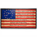 Breacher Rustics battle worn carved wood flag with 2nd Amendment text and 9mm casings in stars. battle worn 2nd amendment carved wood flag handmade american flag wall art patriotic gun rights decor usa made