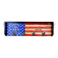Breacher Rustics American flag coat rack with custom Airborne logo shown and name personalization. Features 4 metal hooks. airborne coat rack custom logo wooden wall mounted hook rack military patriotic entryway organizer usa made
