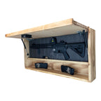 Breacher Rustics American Flag gun case with RFID lock, customizable Kaizen foam, and soft-open shocks. Holds rifle and accessories. handmade american flag gun concealment box wood premium RFID locking storage cabinet usa made patriotic craftsmanship