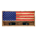 Breacher Rustics American Flag concealment cabinet with RFID lock and customizable Kaizen foam. american flag gun case RFID locking concealed storage box wooden wall mounted firearm storage patriotic usa made display cabinet