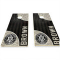 Breacher Rustics Army cornhole set with US Army logo and digital camouflage pattern. Features custom name text. army cornhole set handmade wooden patriotic backyard bean bag toss game military themed boards usa made