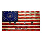 Breacher Rustics- Stand For Something ™ American flag coin display with 9mm casing holders and engraved Space Force logo.