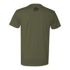 Breacher Rustics olive green cotton t-shirt with "Stand For Something" graphic on back.