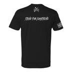 Breacher Rustics black cotton t-shirt with "Stand For Something" graphic and Punisher logo.