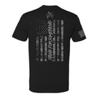 Breacher Rustics black cotton t-shirt with distressed American flag graphic and "Stand For Something" text. breacher rustics patriotic hoodie american flag apparel first responder clothing soft durable hoodie usa made
