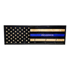Breacher Rustics Thin Blue Line American flag wooden coat rack with 5 hooks and personalized name. thin blue line police coat rack wooden wall mounted hook rack law enforcement tribute entryway organizer usa made firefighter police gift decor