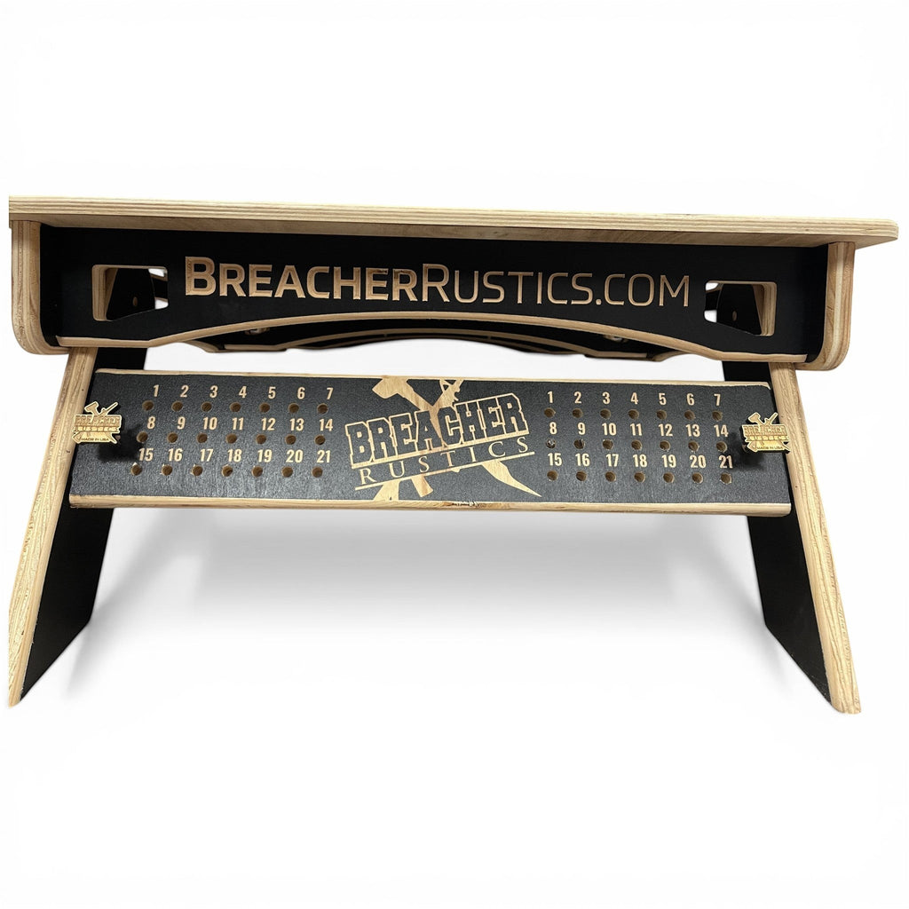 Breacher Rustics Coast Guard Cornhole Set with dual-sided scoreboard and CNC-cut Baltic Birch frame. coast guard american flag cornhole set handmade wooden patriotic backyard bean bag toss game military themed boards