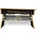 Breacher Rustics Coast Guard Cornhole Set with dual-sided scoreboard and CNC-cut Baltic Birch frame. coast guard american flag cornhole set handmade wooden patriotic backyard bean bag toss game military themed boards