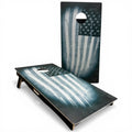greyed out american flag cornhole set handmade wooden backyard game patriotic outdoor bean bag toss boards