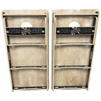 Breacher Rustics USA flag cornhole set with built-in scoreboards and Baltic Birch frames. Made in USA. handmade army american flag cornhole set wooden premium patriotic game boards usa made military tribute design