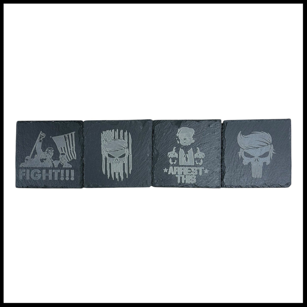 patriotic slate coasters american flag style drink coaster set for rustic home bar or man cave decor