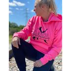 pink breacher rustics hoodie soft fleece patriotic tactical apparel womens fit casual usa made branded hoodie