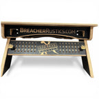 Breacher Rustics custom cornhole set with scoreboard and thin blue line design. Baltic Birch wood construction. police retirement thin blue line cornhole set custom wooden tribute boards law enforcement gift for officers and families