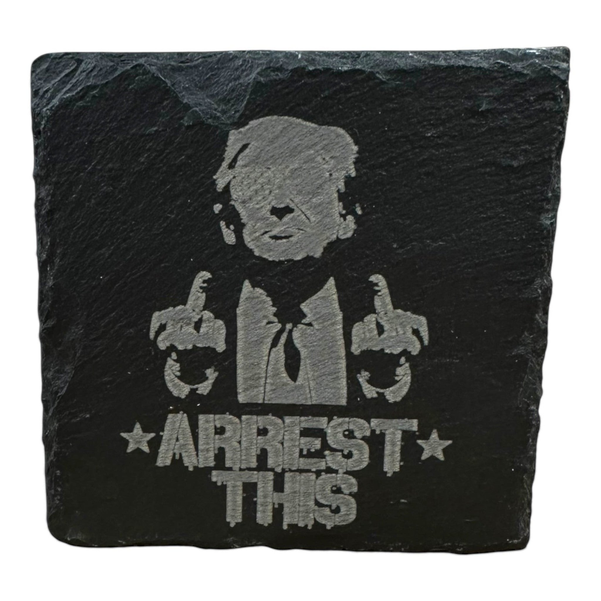 slate drink coasters patriotic trump themed set of 4 durable rustic stone coasters with foam backing
