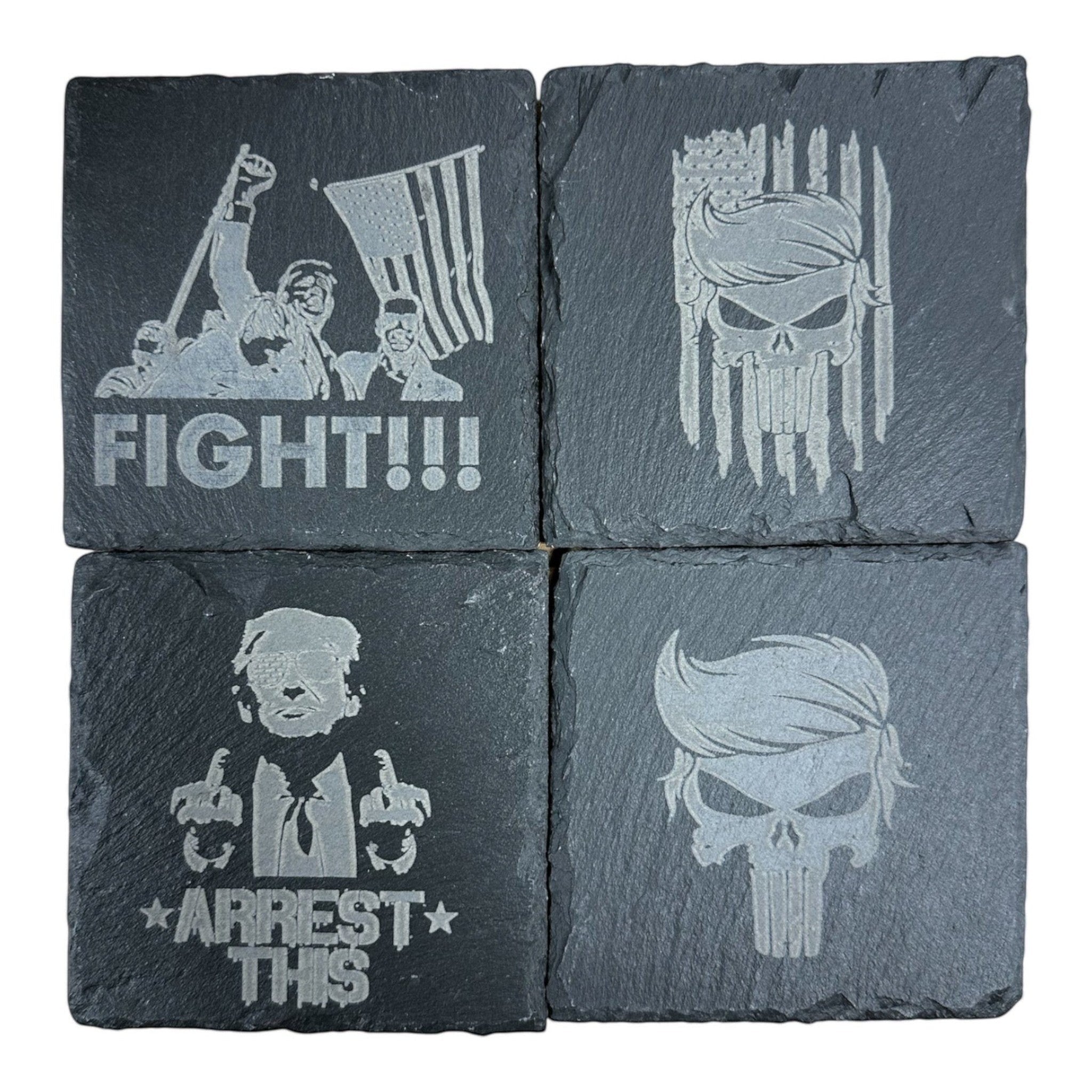 trump coaster set patriotic slate coasters set of 4 rustic drink coasters american themed bar decor