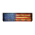 Breacher Rustics USA wooden flag coat rack with four metal pipe hooks. Features distressed red, white, and blue stripes and a field of stars. american flag wood gear rack wall mounted coat rack patriotic entryway organizer wooden usa made flag design