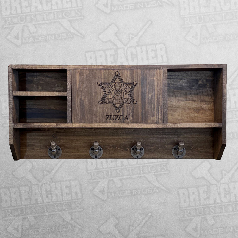 LEO / Military Concealment Shelf Gear Rack (STAINED)