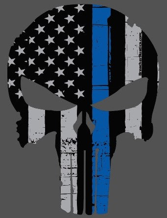 6" Thin Blue Line Punisher Decal