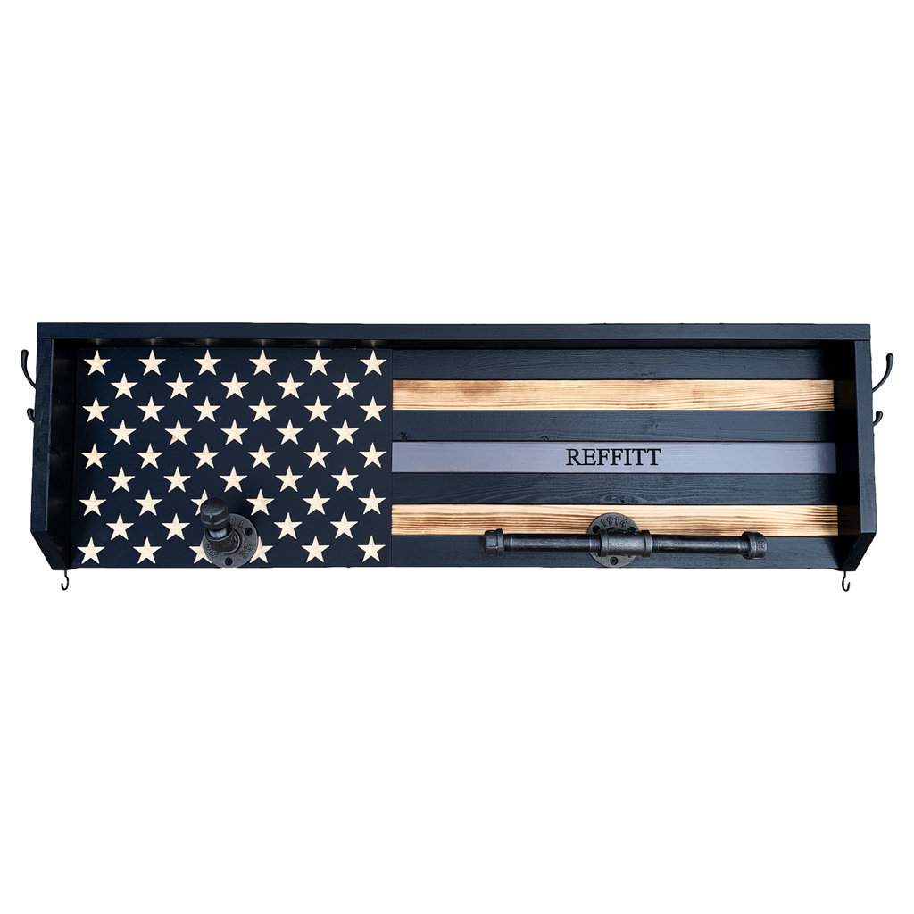 Thin Silver Line Correctional Officer Gear Rack