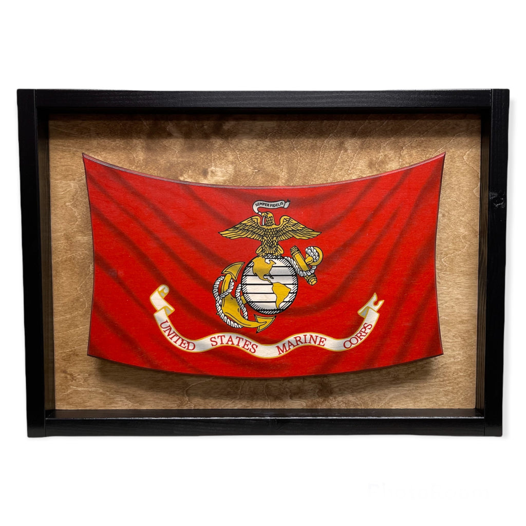 Draped Marine Corps Flag
