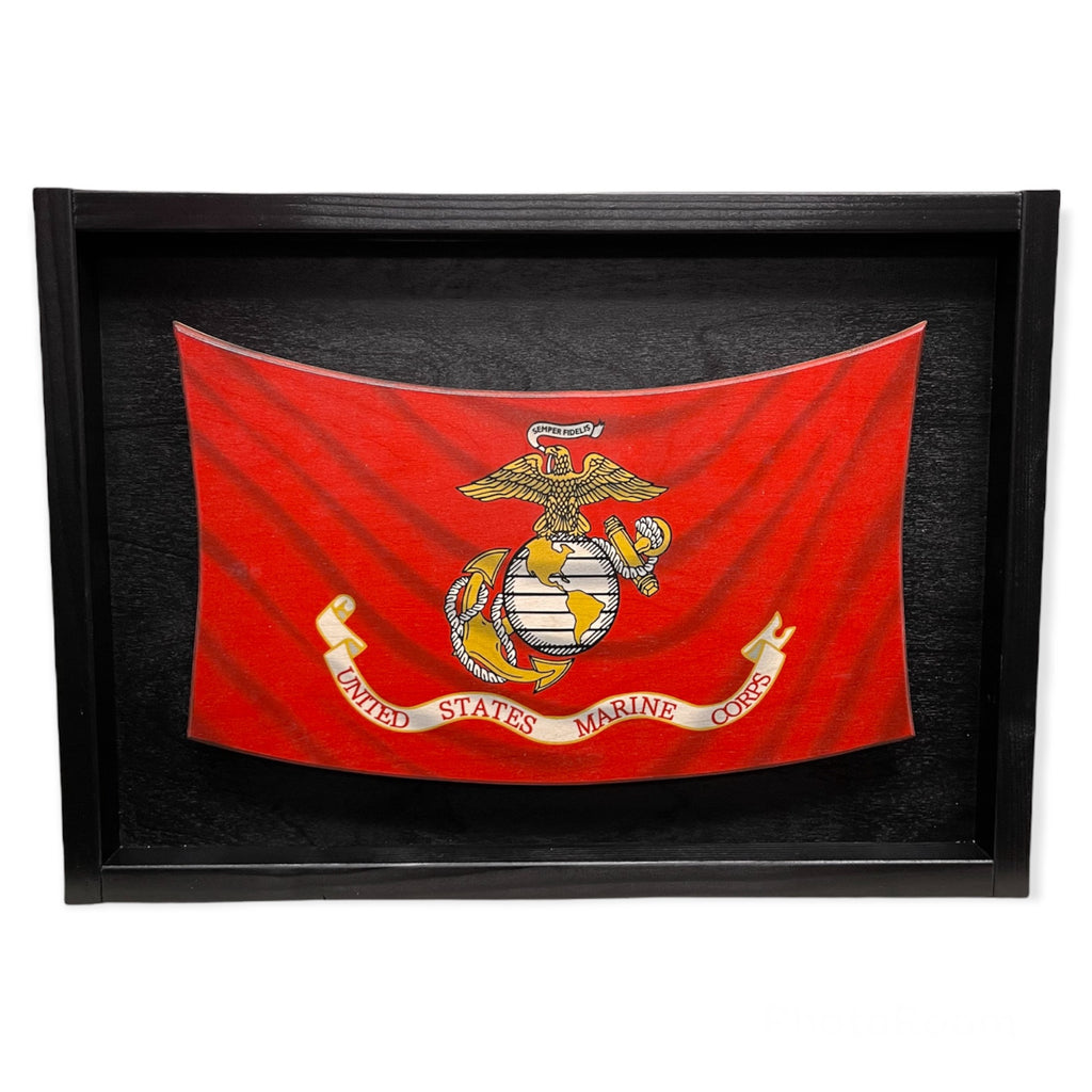 Draped Marine Corps Flag